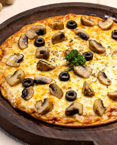 Butter Garlic Mushroom and Olive Pizza