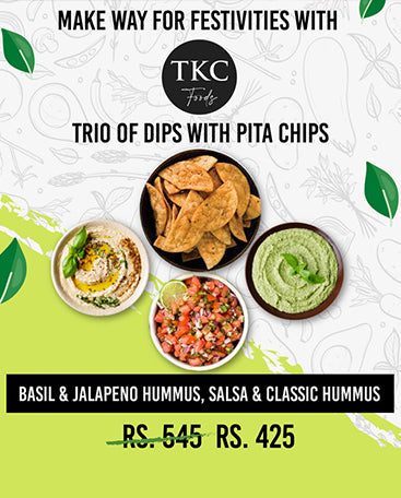 Combo offer:Trio of Dips with Handcrafted Pita Chips